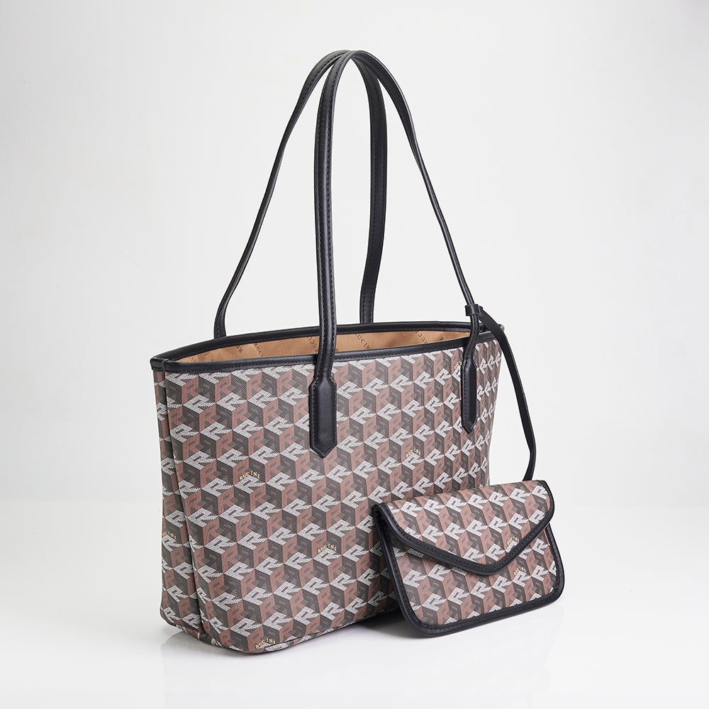 RUCINI Ladies Classic Monogram 2-in-1 Tote Bag Set RHC-HB1176